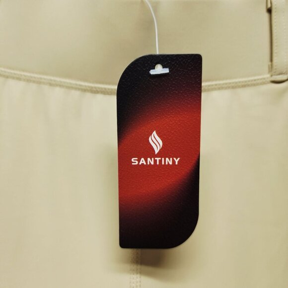 Santiny Womens Beige Riding Pants leggings Size S With Pockets & Stretch - Picture 3 of 12